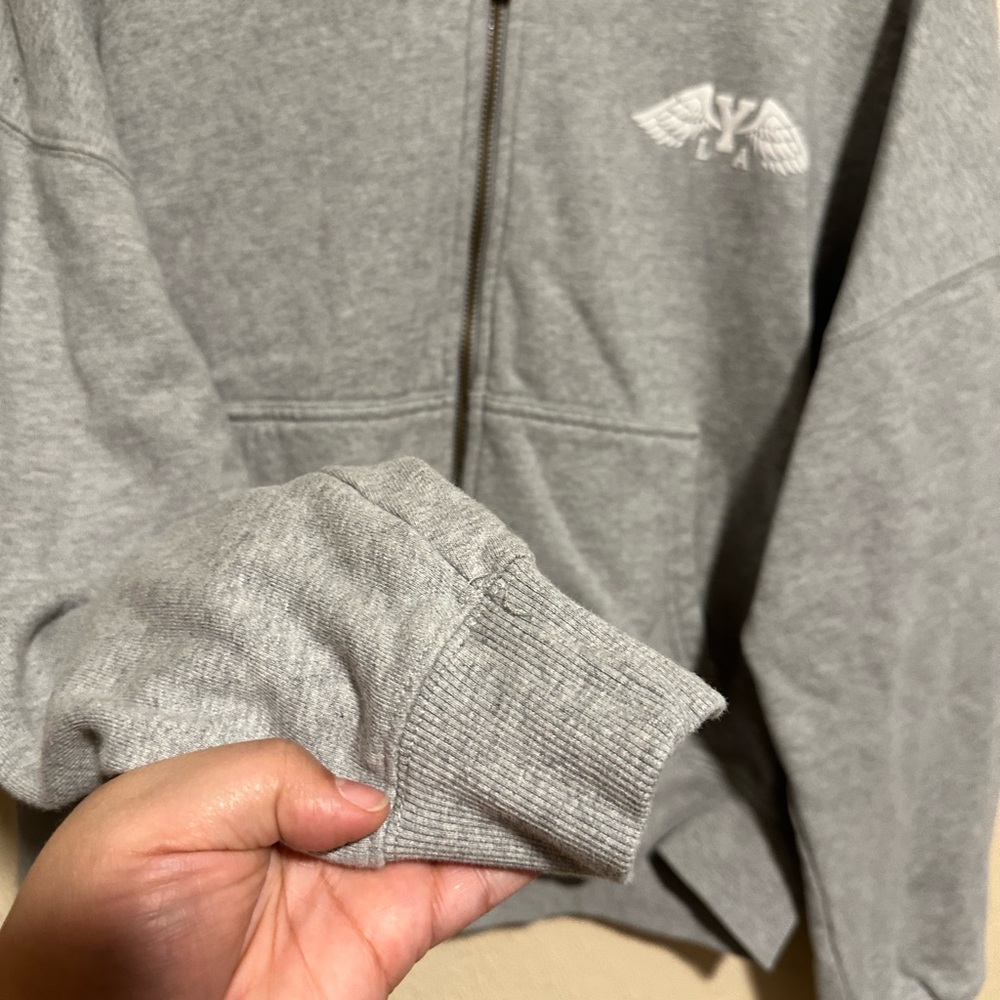 YoungLA Zip Up Hoodie Jacket Size Medium Full Zip Unisex 100% Cotton - Picture 3 of 7